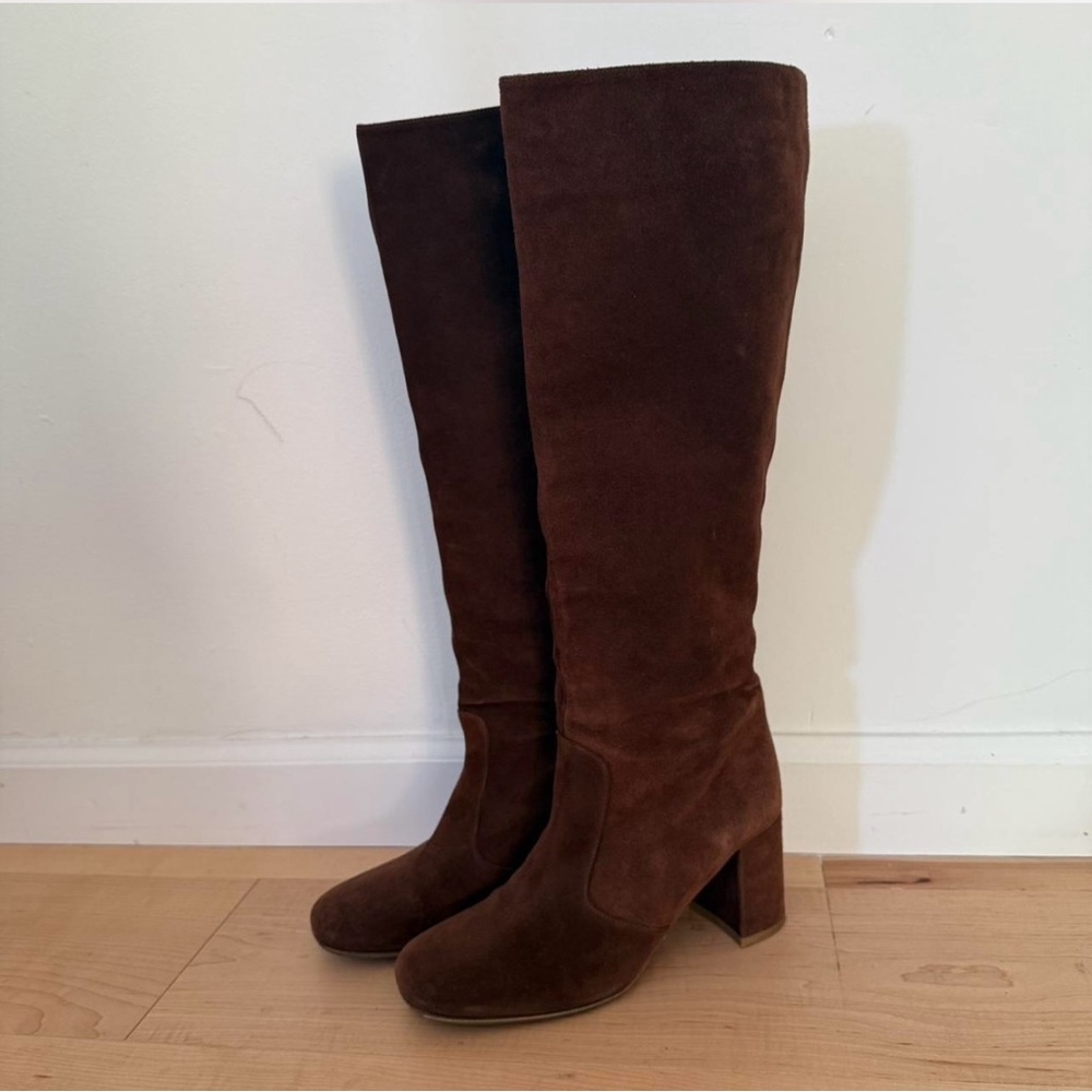 Maryam Nassir Zadeh Brown Suede Knee-High Boots